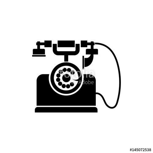 Old Phone Logo - Pictogram old phone icon. Black icon on white background.