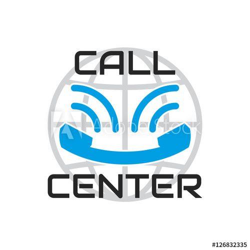 Old Phone Logo - Logo call center in flat style, looks like smile. Blue old phone ...