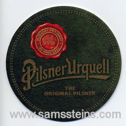 Pilsner Urquell Beer Logo - Pilsner Urquell Original Pilsner Beer Coaster - Sam's Man Cave