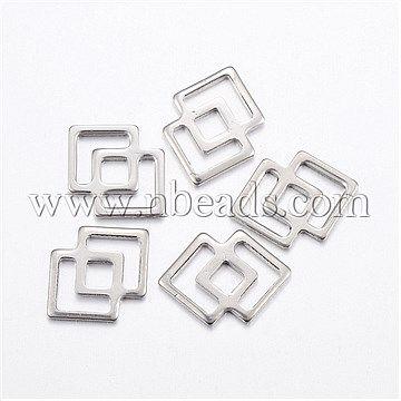 Double Rhombus Logo - Stainless Steel Color Rhombus Stainless Steel LinksSTAS L200 08P