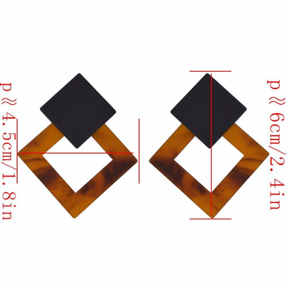 Double Rhombus Logo - 1Pair Hollow Double Square Rhombus Geometric Wedding Acrylic