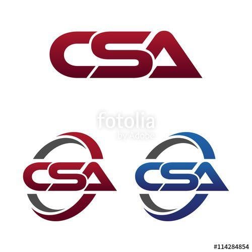 3 Letter Logo - Modern 3 Letters Initial logo Vector Swoosh Red Blue csa