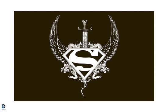 Brown Superman Logo - Superman: Superman Logo with Wings, a Sword, and Thorns Prints at