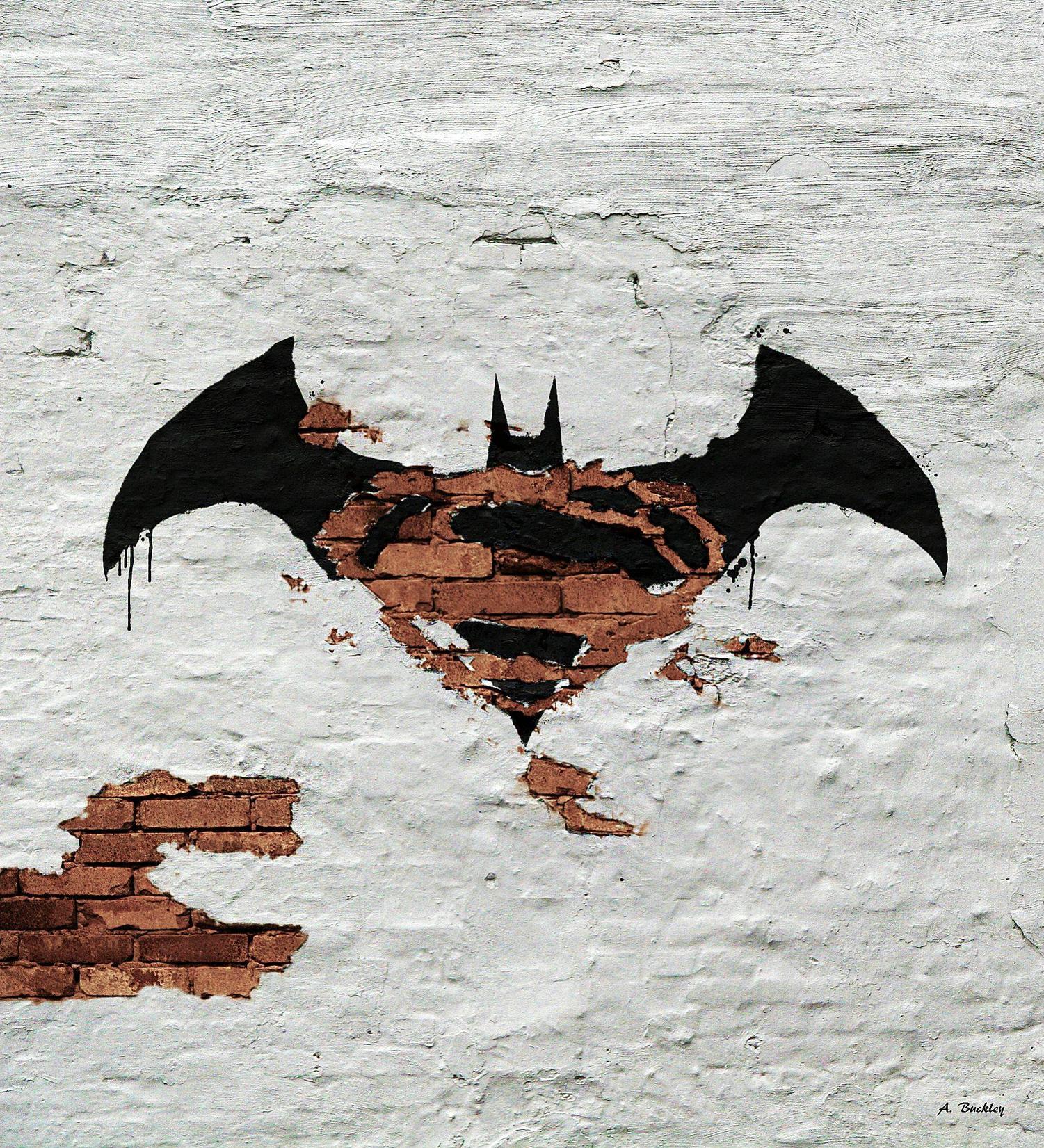 Brown Superman Logo - So this is my version of the Batman/Superman Logo - Imgur