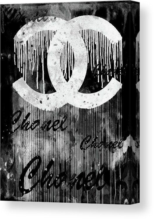 Dripping Black Logo - Chanel Logo Poster Dripping Black And White Canvas Print / Canvas ...