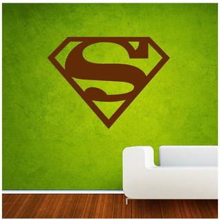 Brown Superman Logo - Buy Decor villa Superman Logo Wall Decal & Sticker Medium 55*43 Cm ...