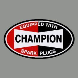 Vintage Champion Spark Plug Logo - Champion Spark Plugs Decal / DMB Graphics Ltd