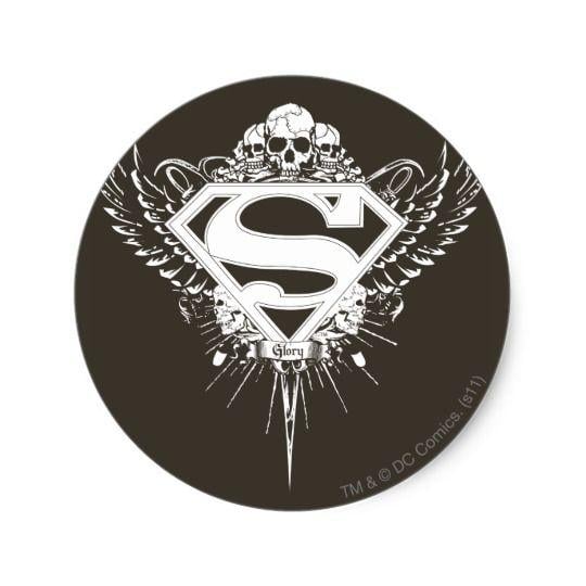 Brown Superman Logo - Superman Stylized. Dark Brown Background Logo Classic Round Sticker