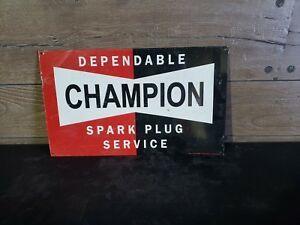 Vintage Champion Spark Plug Logo - Vintage CHAMPION porcelain sign car truck gas oil spark plugs | eBay