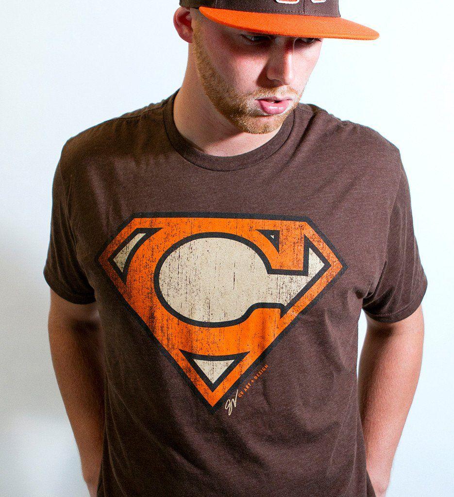 Brown Superman Logo - Cleveland-Super C Orange and Brown Edition | GV Art and Design