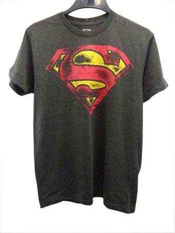 Brown Superman Logo - Superman DC Comics Distressed Logo Brown T-Shirt XL