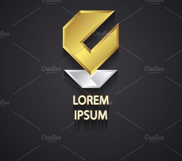 Yellow Silver Logo - Abstract Gold and Silver Logo Icon Creative Market