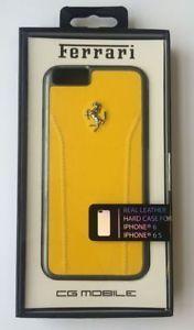 Yellow Silver Logo - Ferrari 488 Leather Back Case for iPhone 6-6S Yellow-Silver Logo ...