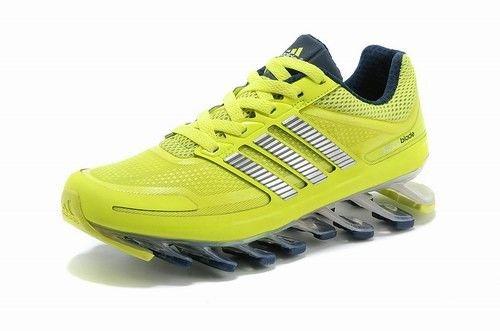 Yellow Silver Logo - Intricate Adidas For Women Yellow Silver Running Shoes Springblade 7