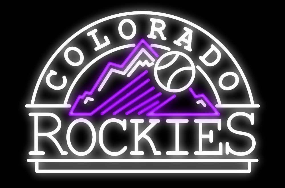 Rockies Logo - Colorado Rockies Logo MLB Neon Sign
