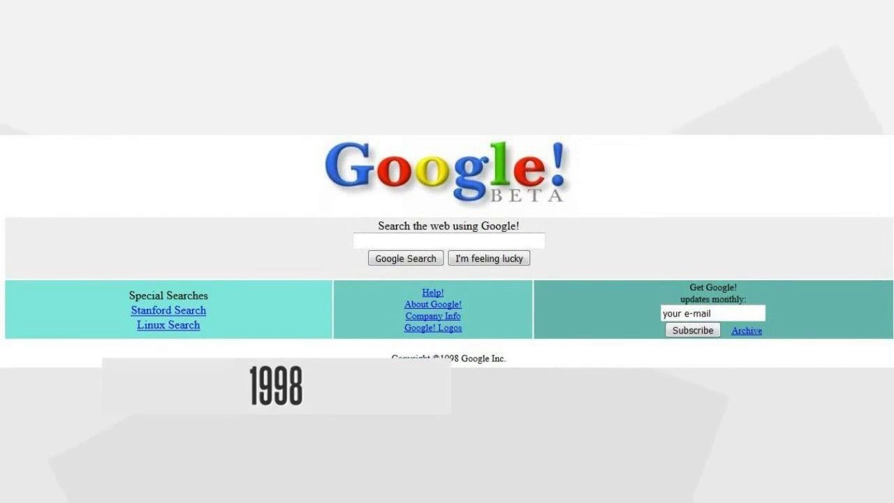 Google 1998 vs 2017 Logo - Google 20 years from 1998 to 2017 - Anniversary Special - YouTube