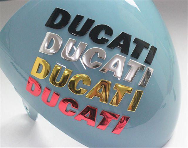 Yellow Silver Logo - Motorcycle 3D Sticker Decals Logo for Ducati red black gold yellow