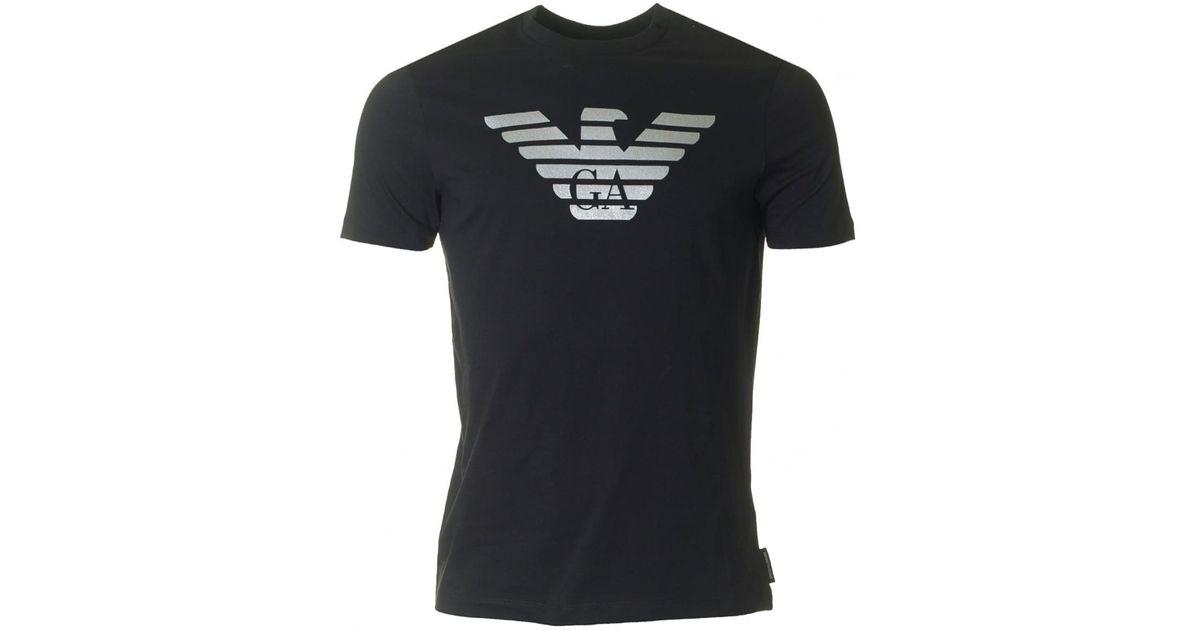 Black Eagle GA Logo - Lyst - Armani Ga Eagle Logo Crew Neck in Black for Men
