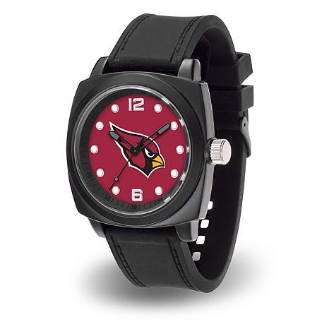 Black and Red Cardinals Logo - NFL Sparo Team Logo Prompt Black Strap Sports Watch