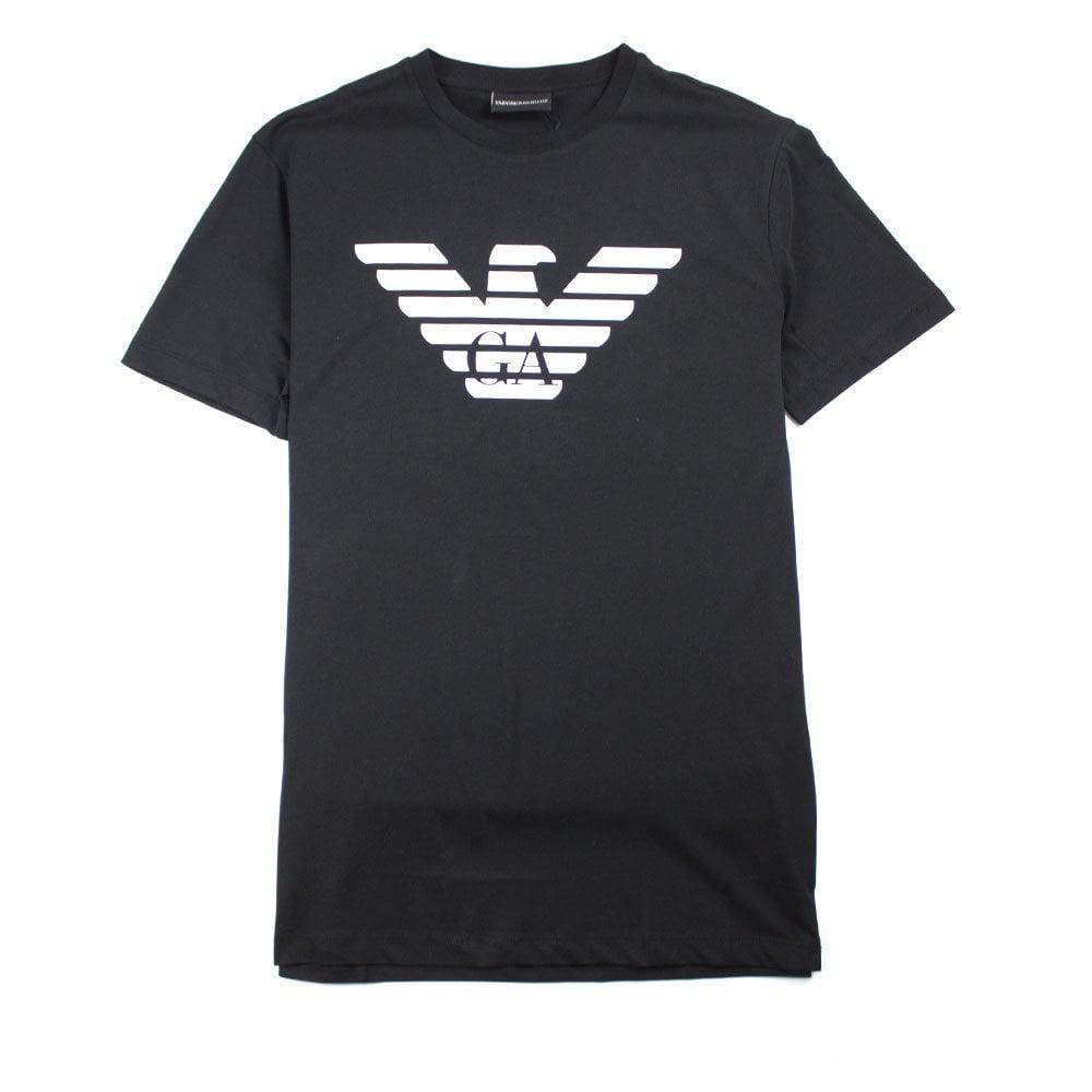 Black Eagle GA Logo - Emporio Armani GA Eagle T-shirt Black | ONU |