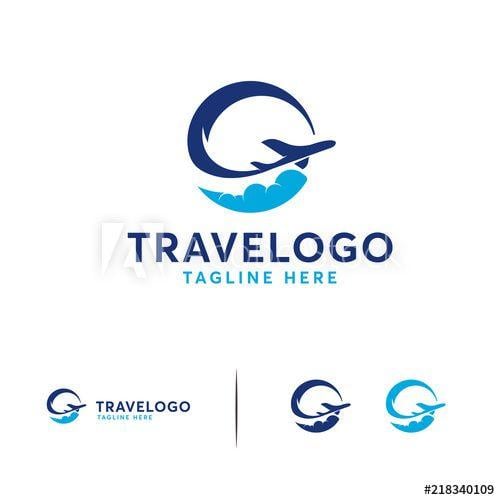 Plane Logo - Simple Travel logo designs vector, Circle Travel Plane logo designs