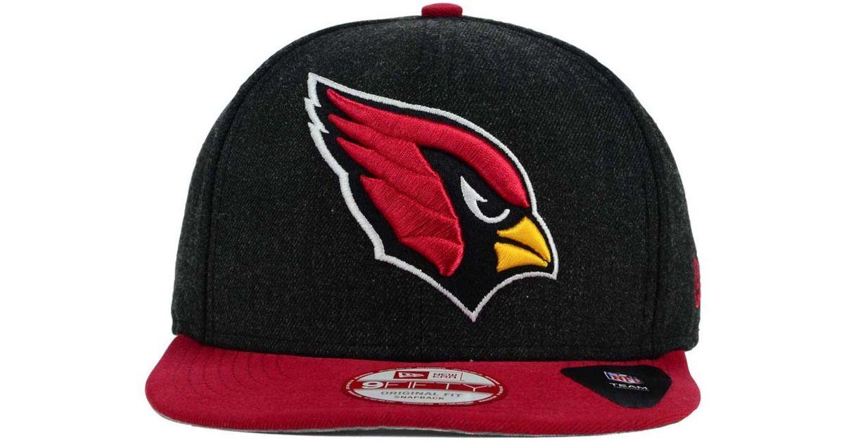 Black and Red Cardinals Logo - Lyst Arizona Cardinals Logo Grand 9fifty Snapback Cap in Black