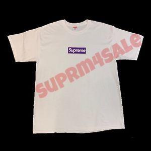 L That Begind with Purple and White Logo - SUPREME F&F PURPLE / WHITE BOX LOGO TEE L LARGE JUICY J SHOOT ...