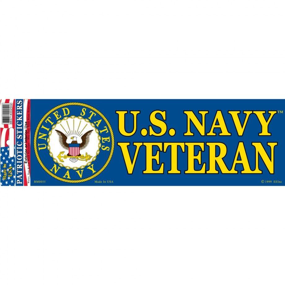 Navy U Logo - US Navy Veteran Logo Bumper Sticker