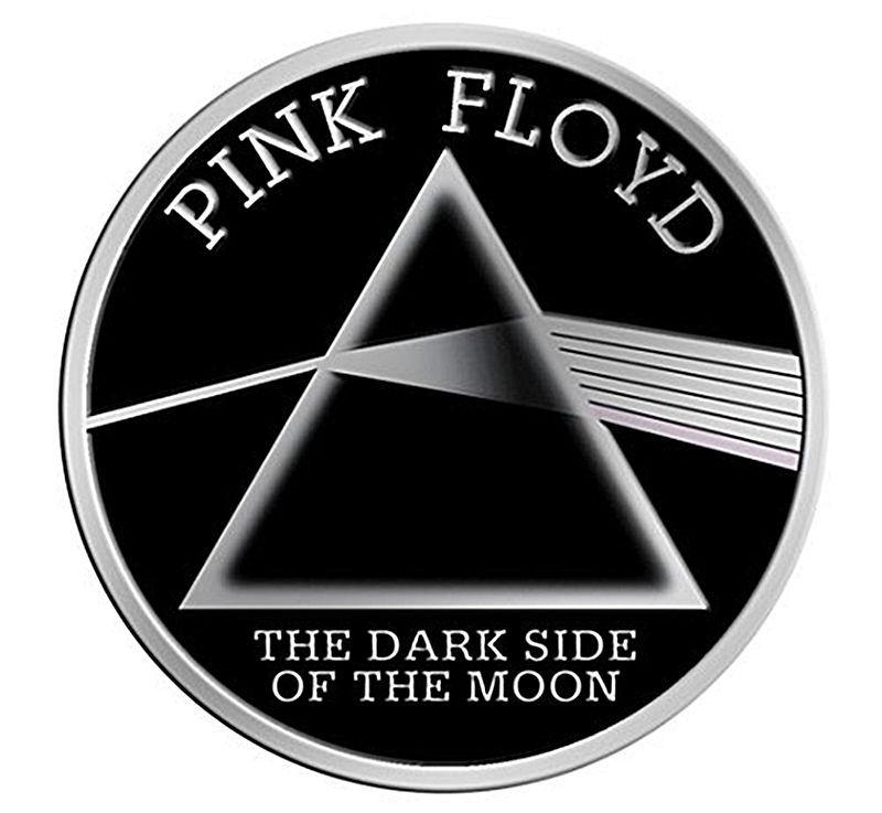 Pink Black and White Logo - Pink Floyd Dark Side Of The Moon black silver metallic sticker 80mm