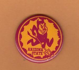 Asu Old Logo - 1960's OLD LOGO ASU ARIZONA STATE SUN DEVILS PIN BACK BUTTON Unsold ...