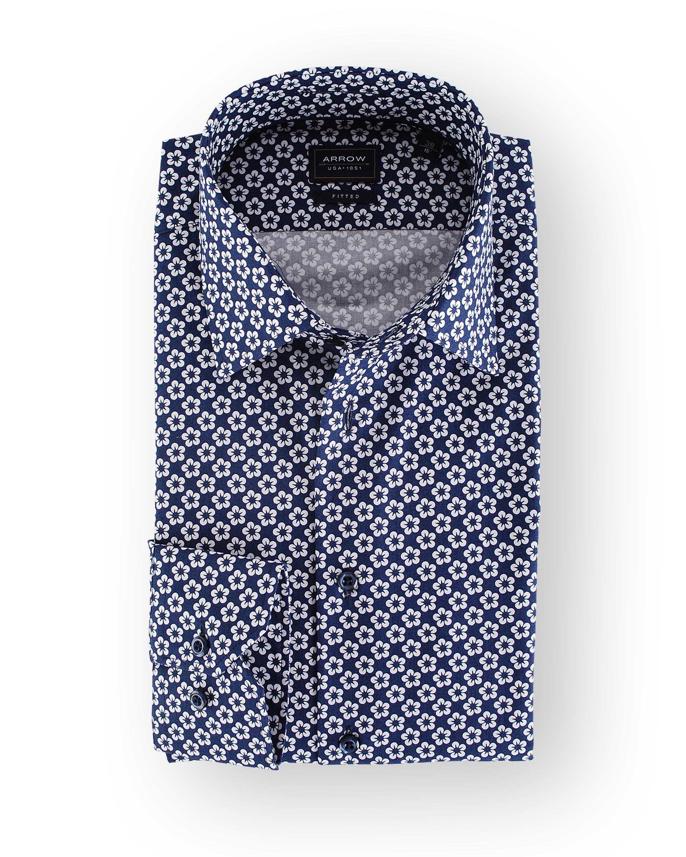 Dark Blue Arrow Logo - Arrow Floral Shirt Dark Blue