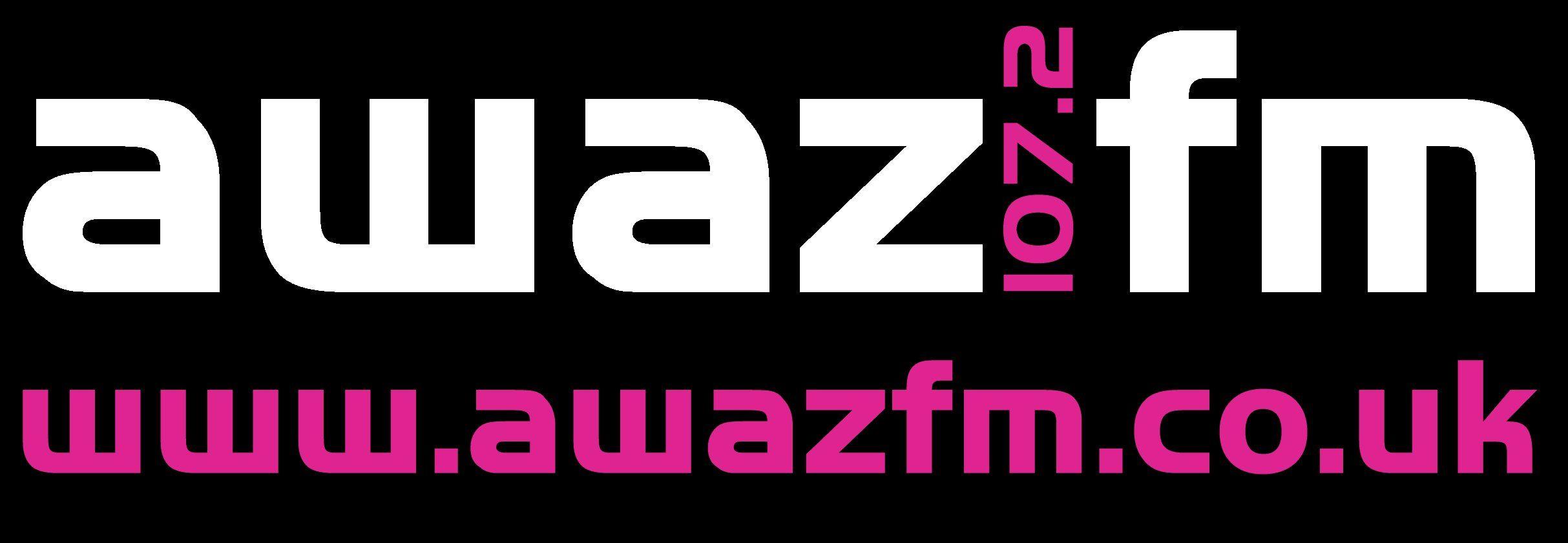 Pink Black and White Logo - Awaz FM Logos
