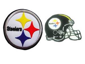Steelers Football Logo - New 2 NFL Pittsburgh Steelers Logo Football embroidered iron on ...