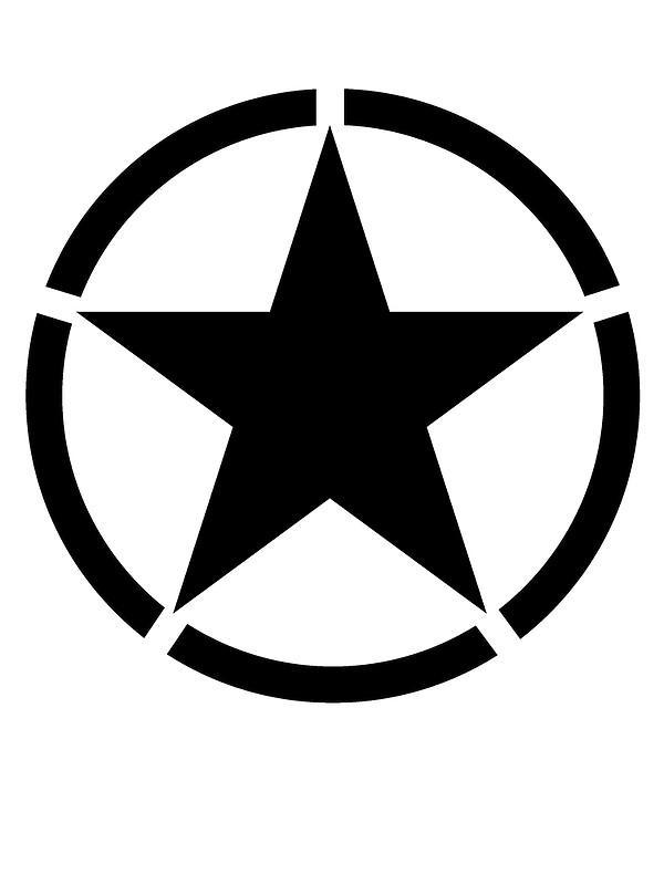 Broken Circle Logo - 285 US Star In Broken Circle (White) Water Slide Decals