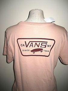 Rose Vans Logo - Vans Shoes Womens Full Patch Crewneck SS T shirt OTW Logo Rose Pink ...