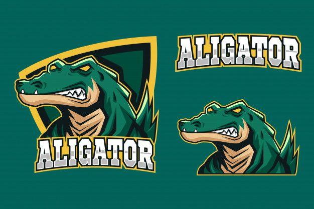 Green Alligator Logo - Scary green alligator mascot esport logo Vector