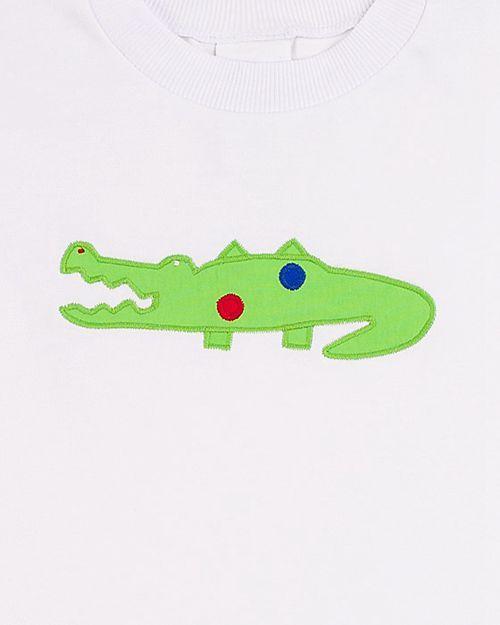 Green Alligator Logo - Discount Classic Florence Eiseman Boys White Cotton Shirt With Green
