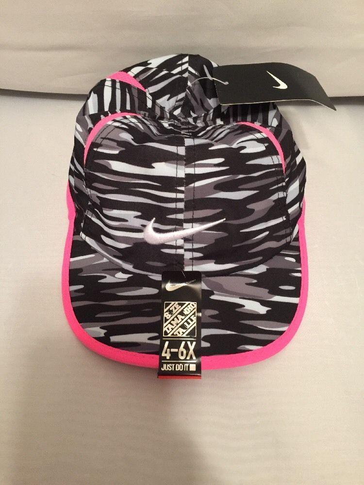 Zebra Print Nike Logo - Nike Girls Featherlight Dri Fit Pink Zebra Print Hat Size 4 6X ...