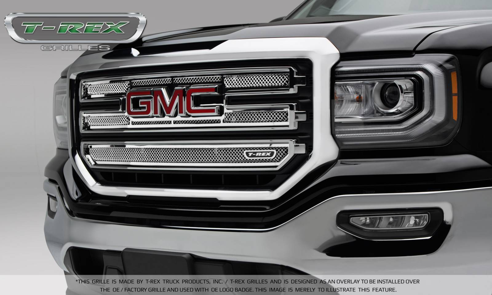 GMC Grill Logo - GMC Sierra 1500 Upper Class Main Grille - 2 PC Overlay - Polished ...