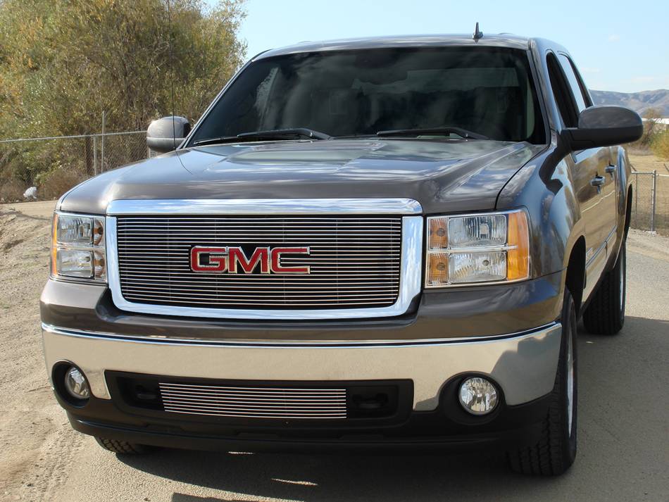 GMC Grill Logo - GMC Sierra Billet Grille Overlay Bolt On Logo Opening # 21205