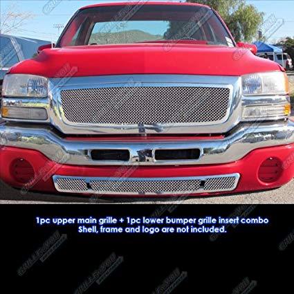 GMC Grill Logo - Amazon.com: 03-06 GMC Sierra 1500/2500 Stainless Steel Mesh Grille ...