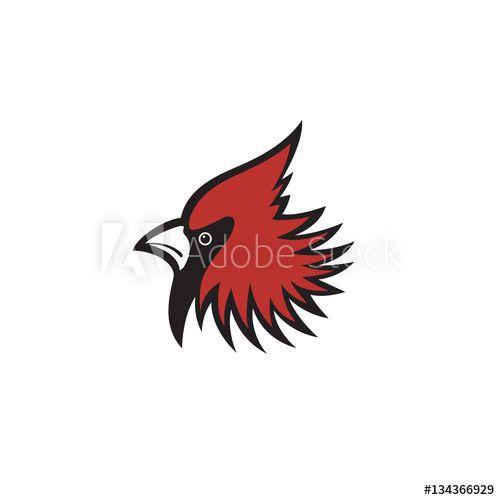 Red Head Bird Logo - Red head cardinal bird logo this stock vector and explore