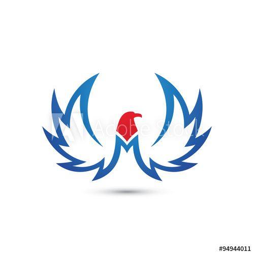 Red Head Bird Logo - Eagle Red Head and Letter M Logo this stock vector and explore