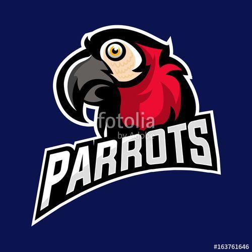 Red Head Bird Logo - Awesome bird red parrots logo head, mascot logo team or print ...