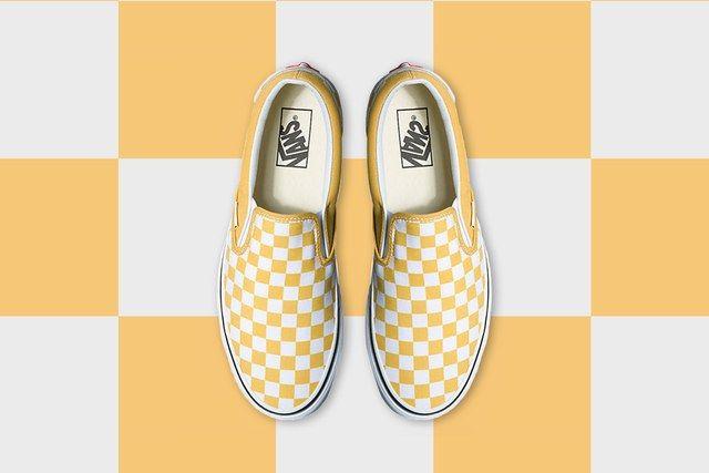 Green and Yellow Checkerboard Vans Logo - The Classic Vans Slip-On Just Got a Lot More Colorful | GQ