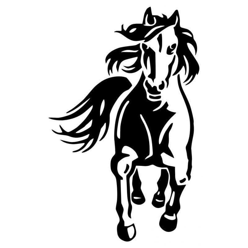 Cool Horse Logo - 10.6*16.5CM Funny Decorative Car Styling Running Horse Vinyl Car