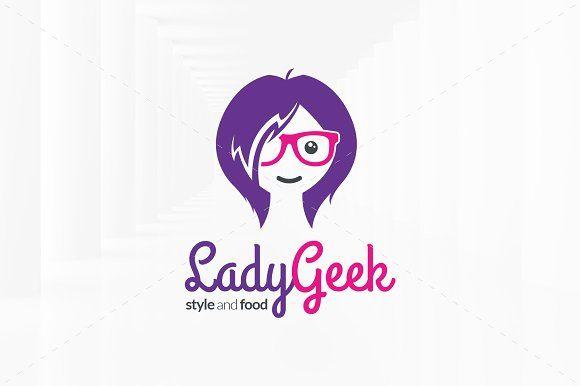 Lady Logo - Lady Geek Logo Template ~ Logo Templates ~ Creative Market