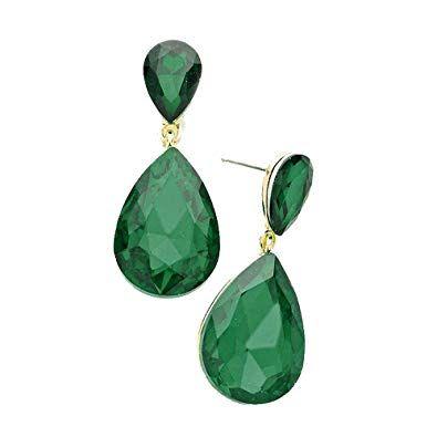 Green Teardrop and Triangle Logo - Green teardrop prom party bridesmaid earrings: Amazon.co.uk: Jewellery