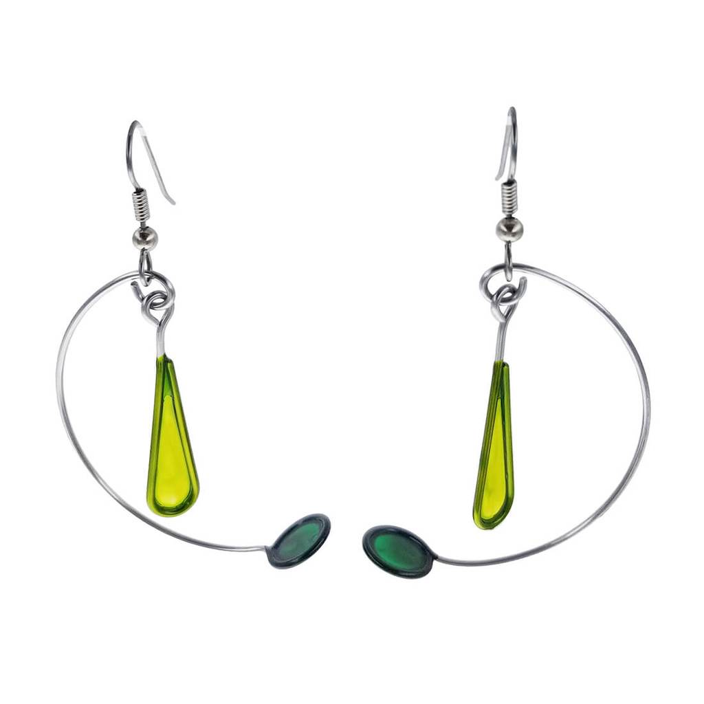 Green Teardrop and Triangle Logo - Christopher Royal Blue Green Teardrop Circle Earrings – Sheva Jewelry