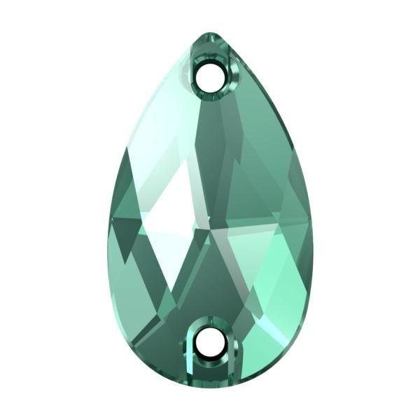 Green Teardrop and Triangle Logo - Erinite Swarovski 3230 Drop, Pear Sew On Rhinestones, Teardrop, Big